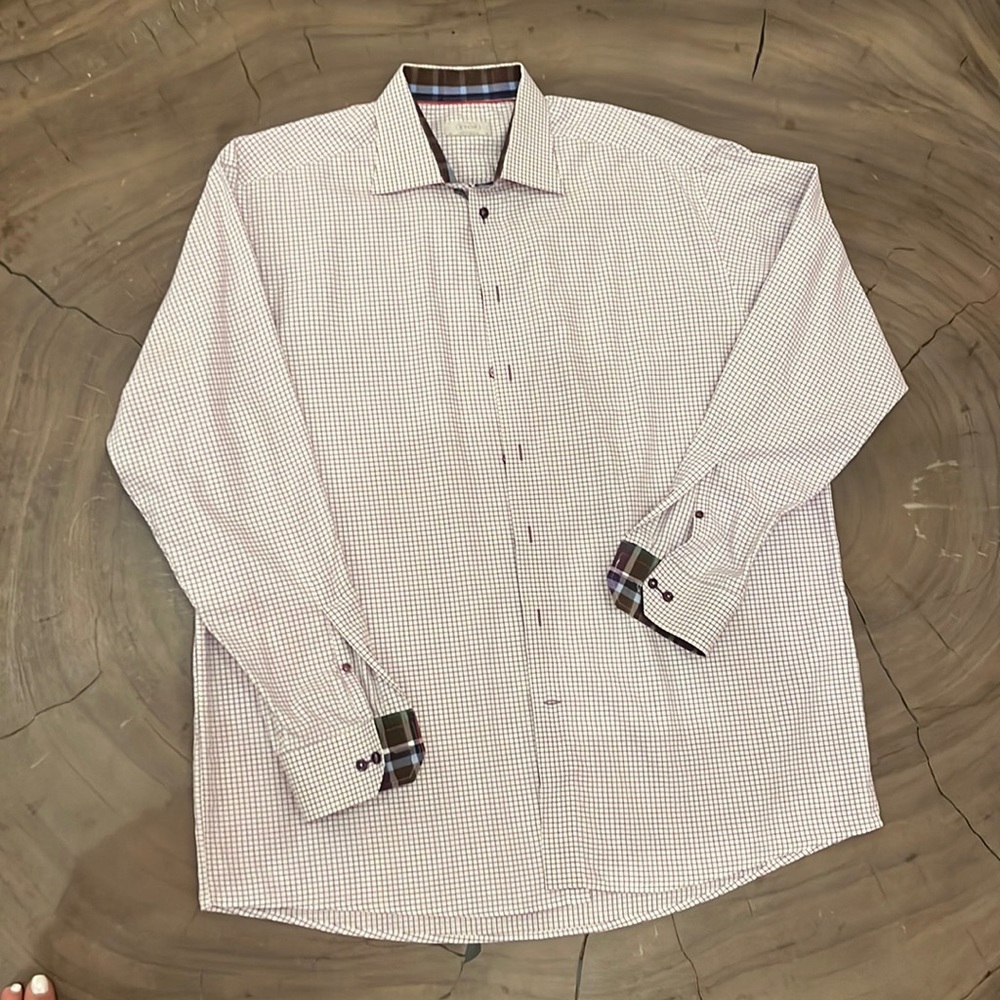 Eton purple plaid men’s size 18/46 dress shirt